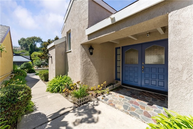 entrance to property with french doors