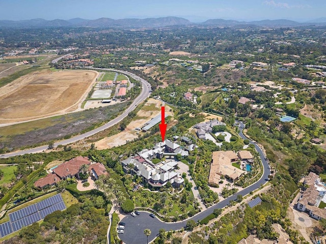 drone / aerial view with a mountain view