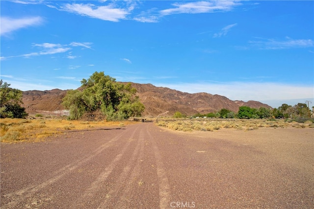 view of road with a mountain view