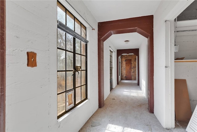 hallway with plenty of natural light