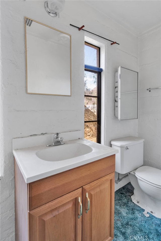 bathroom featuring toilet and vanity