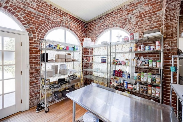 455 W 20th St, Merced, CA 95340 - office space featuring brick wall and hardwood / wood-style floors