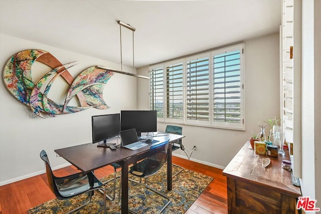 office area featuring hardwood / wood-style flooring