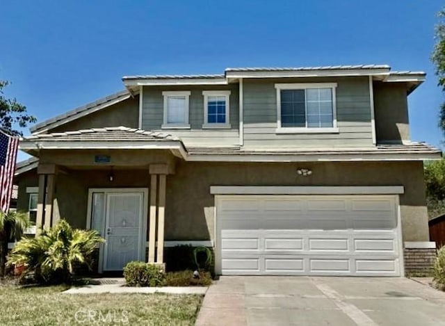 view of front facade with a garage