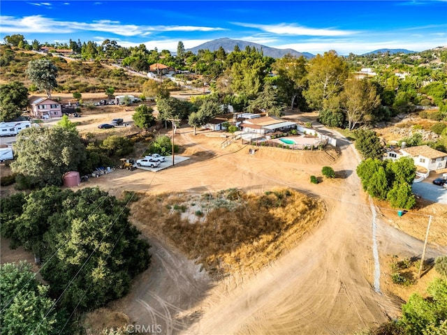 aerial view with a mountain view