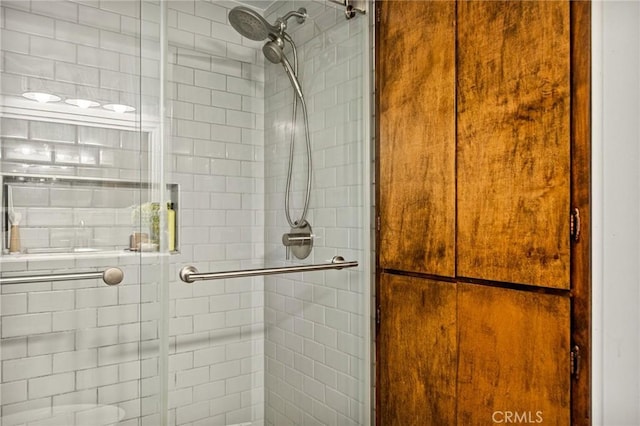 bathroom featuring walk in shower