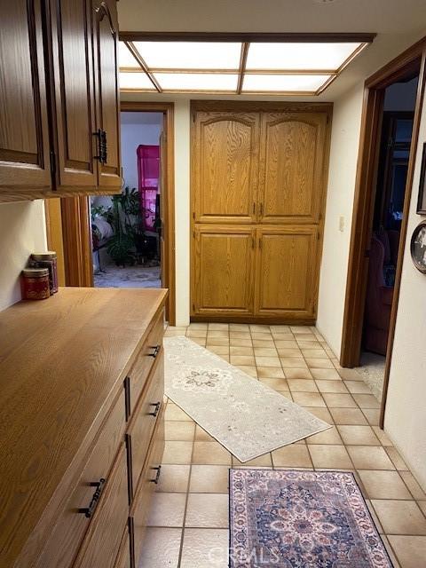 kitchen featuring light tile patterned flooring