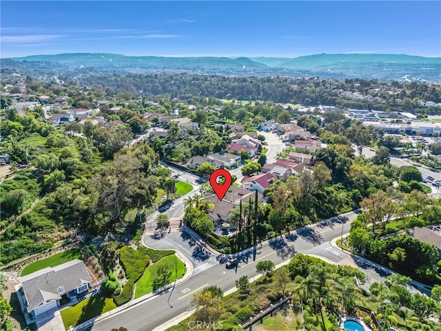 bird's eye view featuring a mountain view