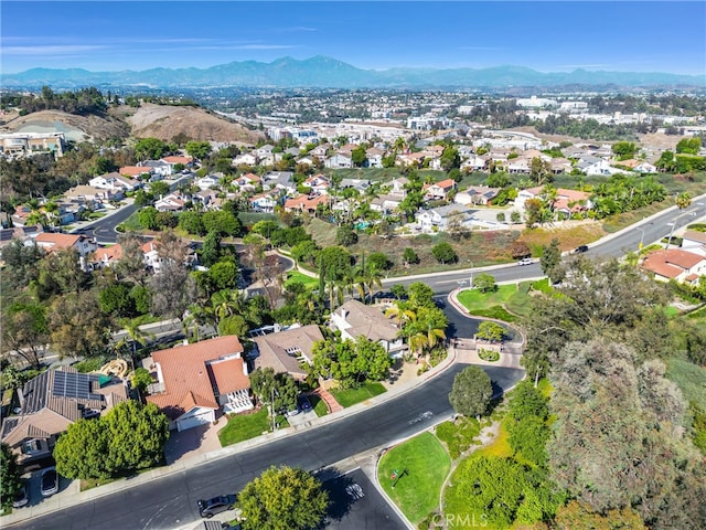 aerial view featuring a mountain view