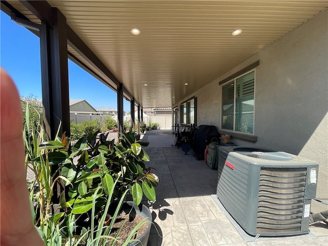 view of patio / terrace with central AC