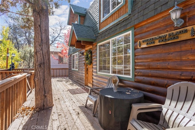 view of wooden deck