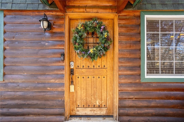 view of exterior entry