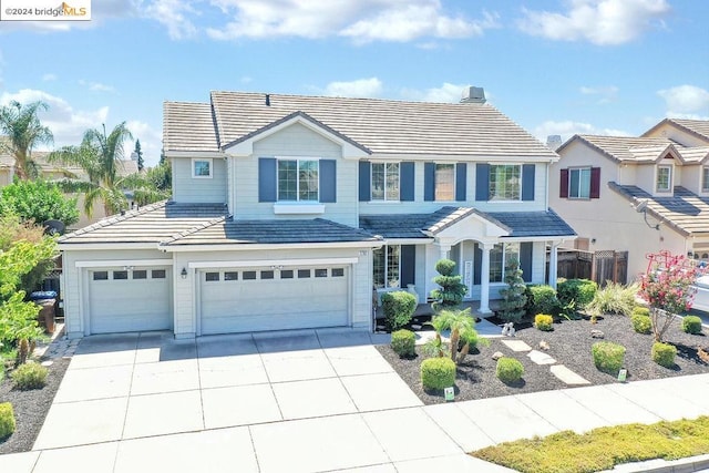 view of front of house with a garage