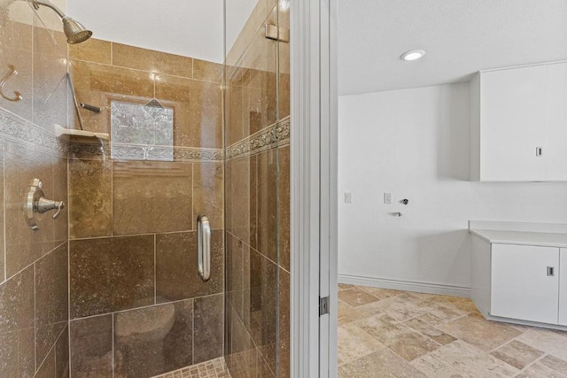 bathroom featuring walk in shower