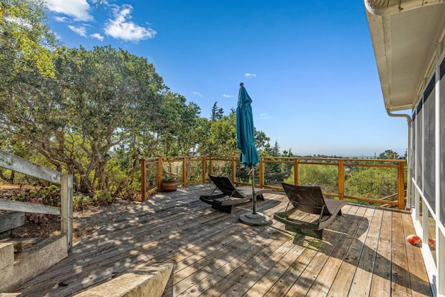 view of wooden deck