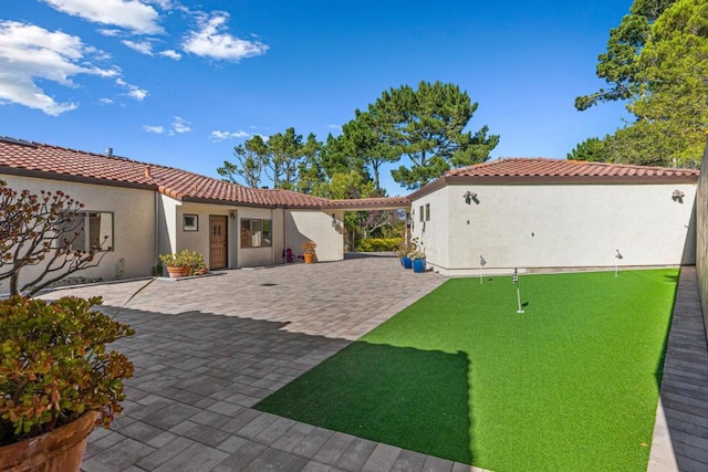 view of yard with a patio area