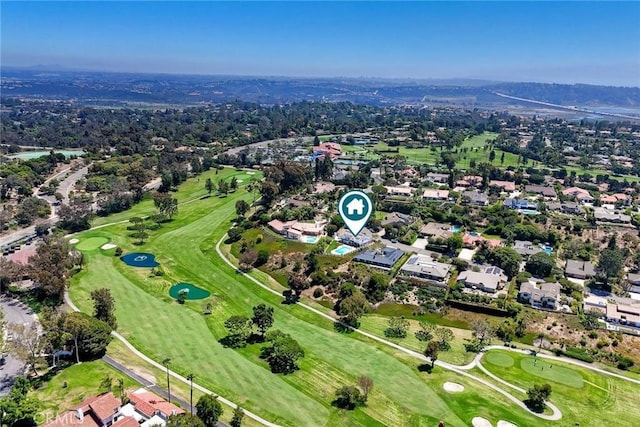 bird's eye view with golf course view