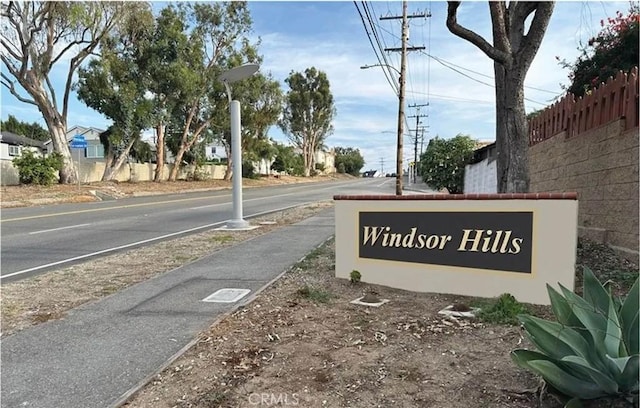 view of community sign