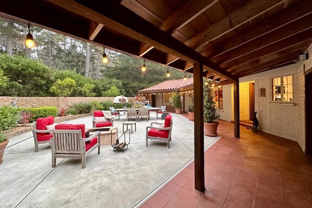 view of patio with an outdoor hangout area