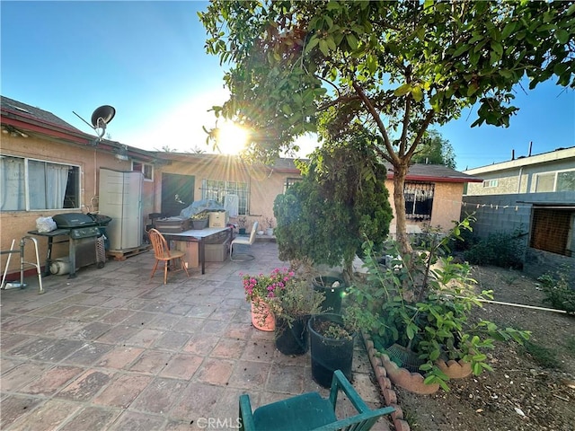 view of patio / terrace featuring a grill