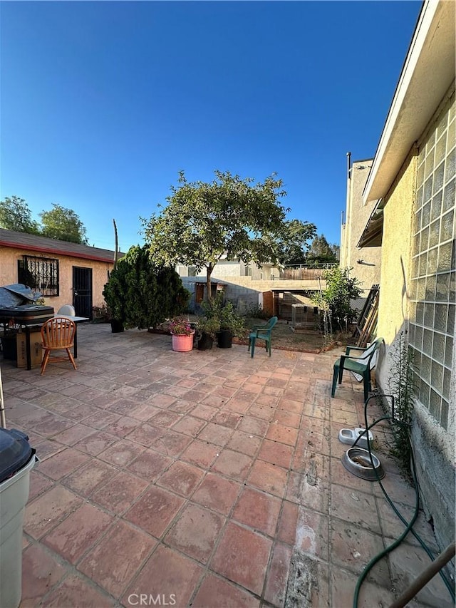 view of patio / terrace featuring a grill