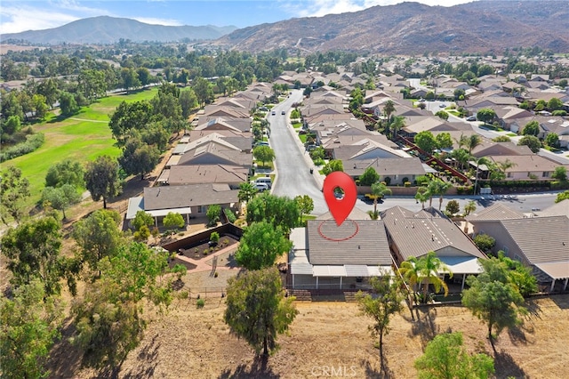 aerial view featuring a mountain view