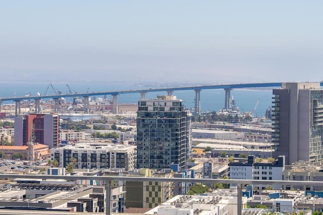 view of city with a water view