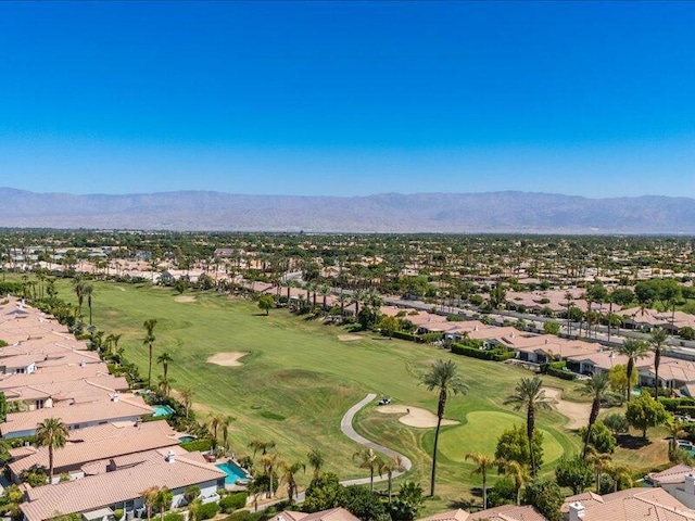 bird's eye view with a mountain view