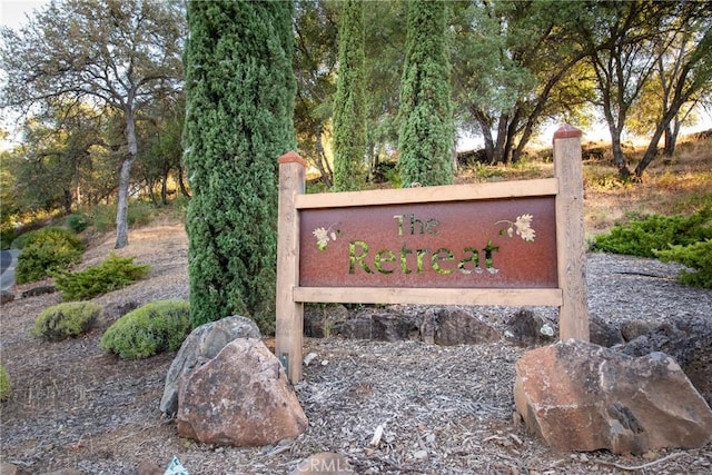 view of community sign