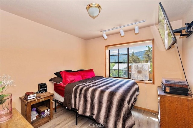 bedroom with light hardwood / wood-style flooring