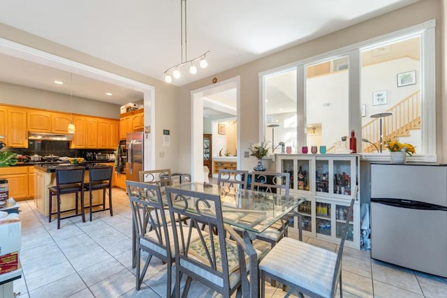 view of tiled dining area