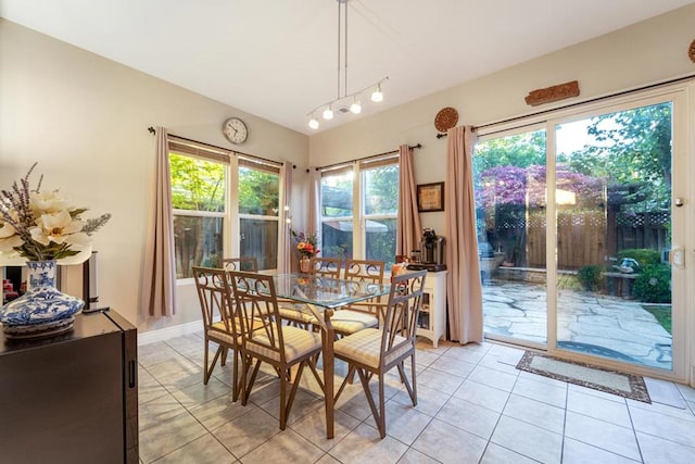 view of tiled dining room