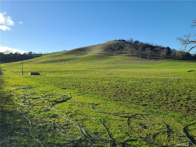 view of yard with a rural view