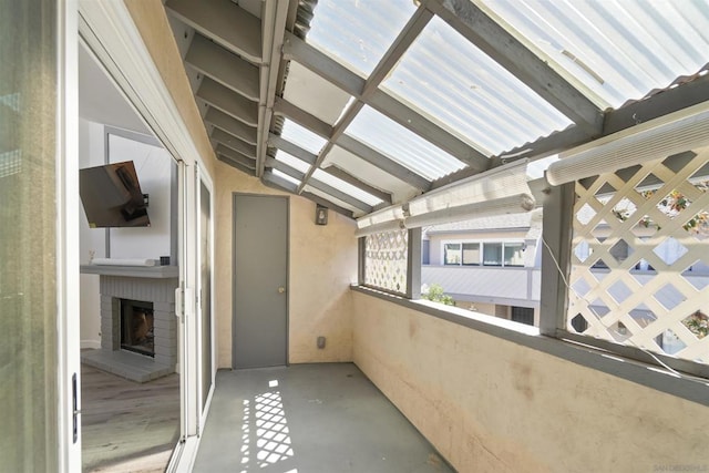 interior space with a pergola