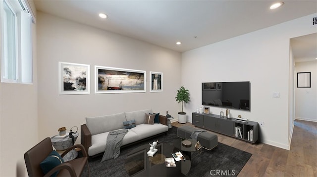 living room featuring hardwood / wood-style floors