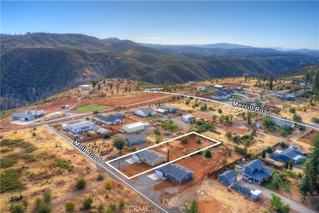 bird's eye view featuring a mountain view