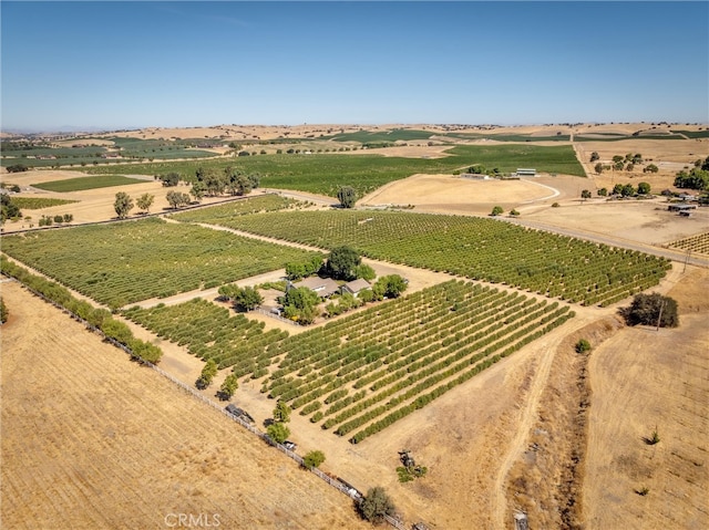 aerial view with a rural view