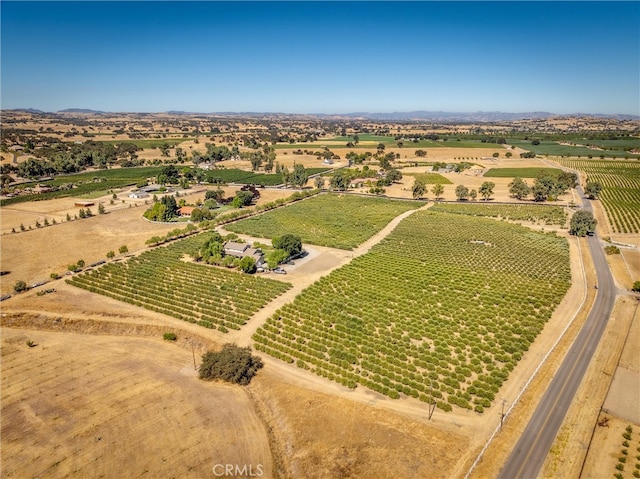 bird's eye view with a rural view