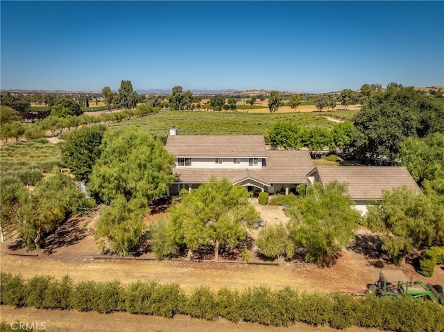 drone / aerial view featuring a rural view