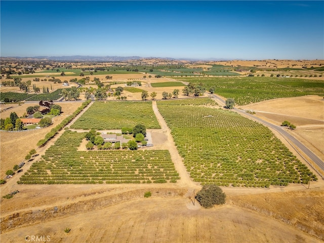 birds eye view of property with a rural view