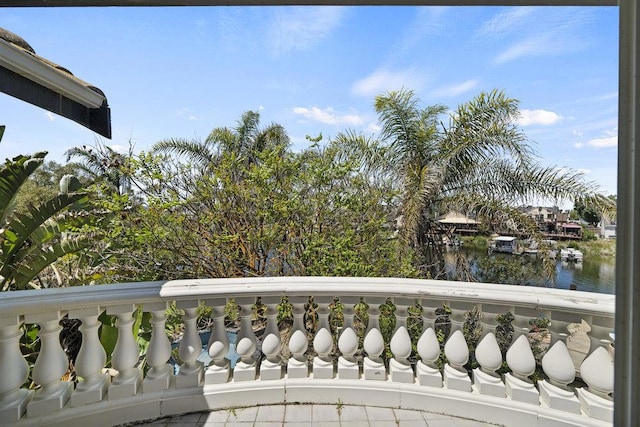 balcony with a water view