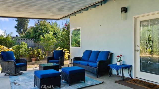 view of patio / terrace with an outdoor living space