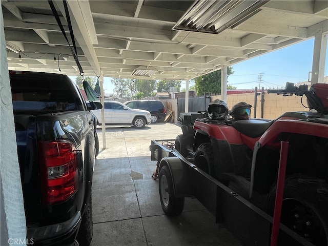 view of garage