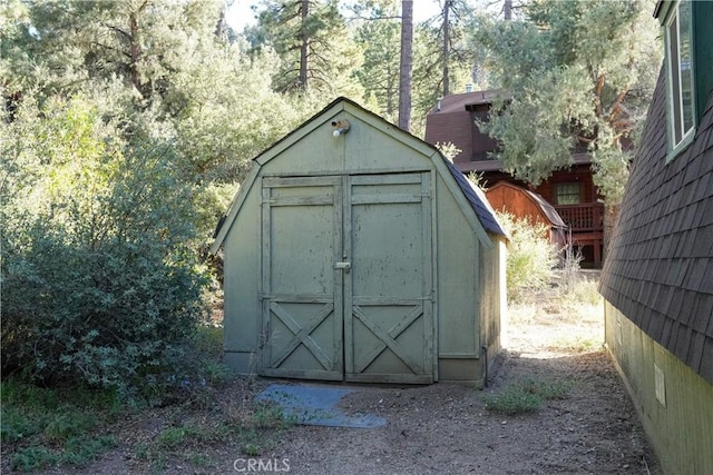 view of shed