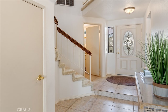 view of tiled entrance foyer