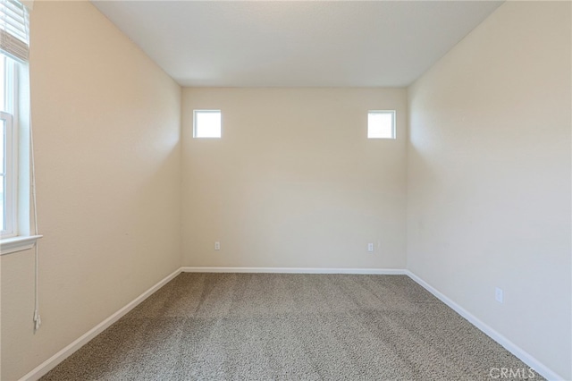 spare room with carpet flooring and a wealth of natural light