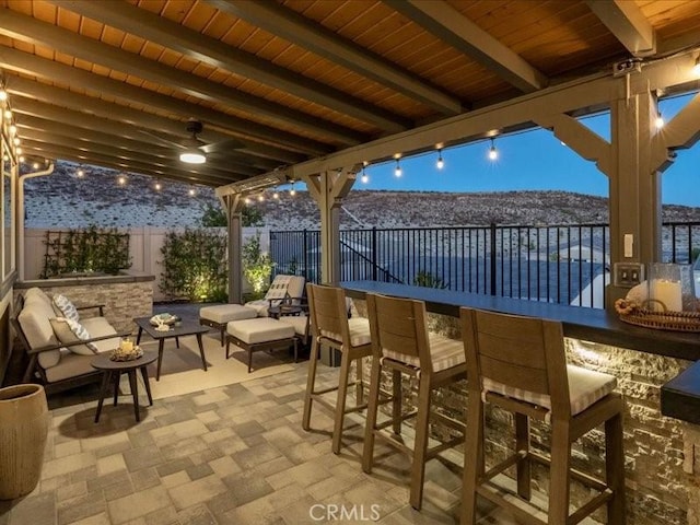 view of patio with an outdoor hangout area