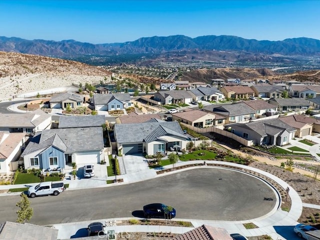 bird's eye view featuring a mountain view