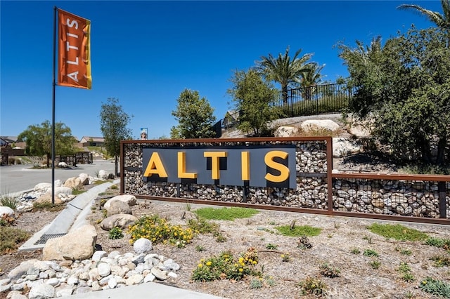 view of community sign