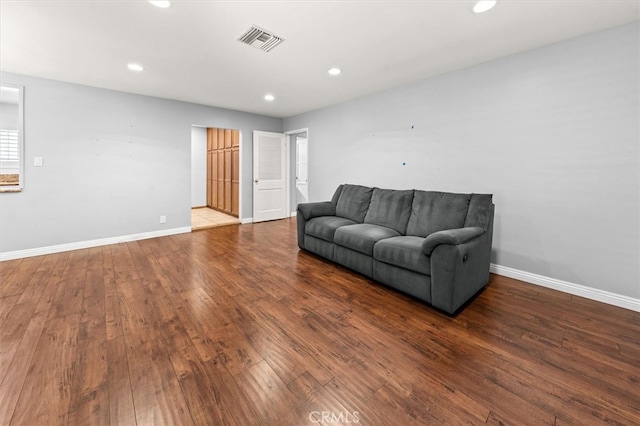 living room with hardwood / wood-style floors